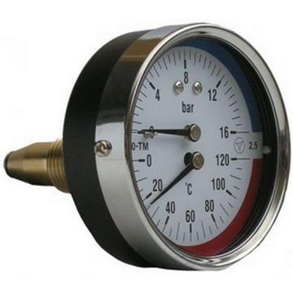 Термоманометр горизонтальный  80 мм 1/2-  4 бар (0-120C) Millennium